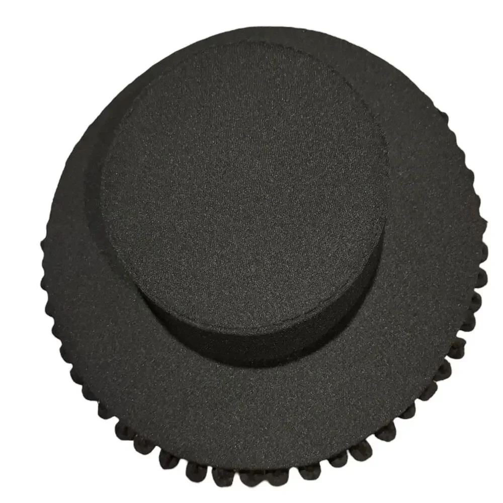 Vintage Black Cordobes, flamenco, Equestrian Hat with wide brim and pom poms - Picture 6 of 12